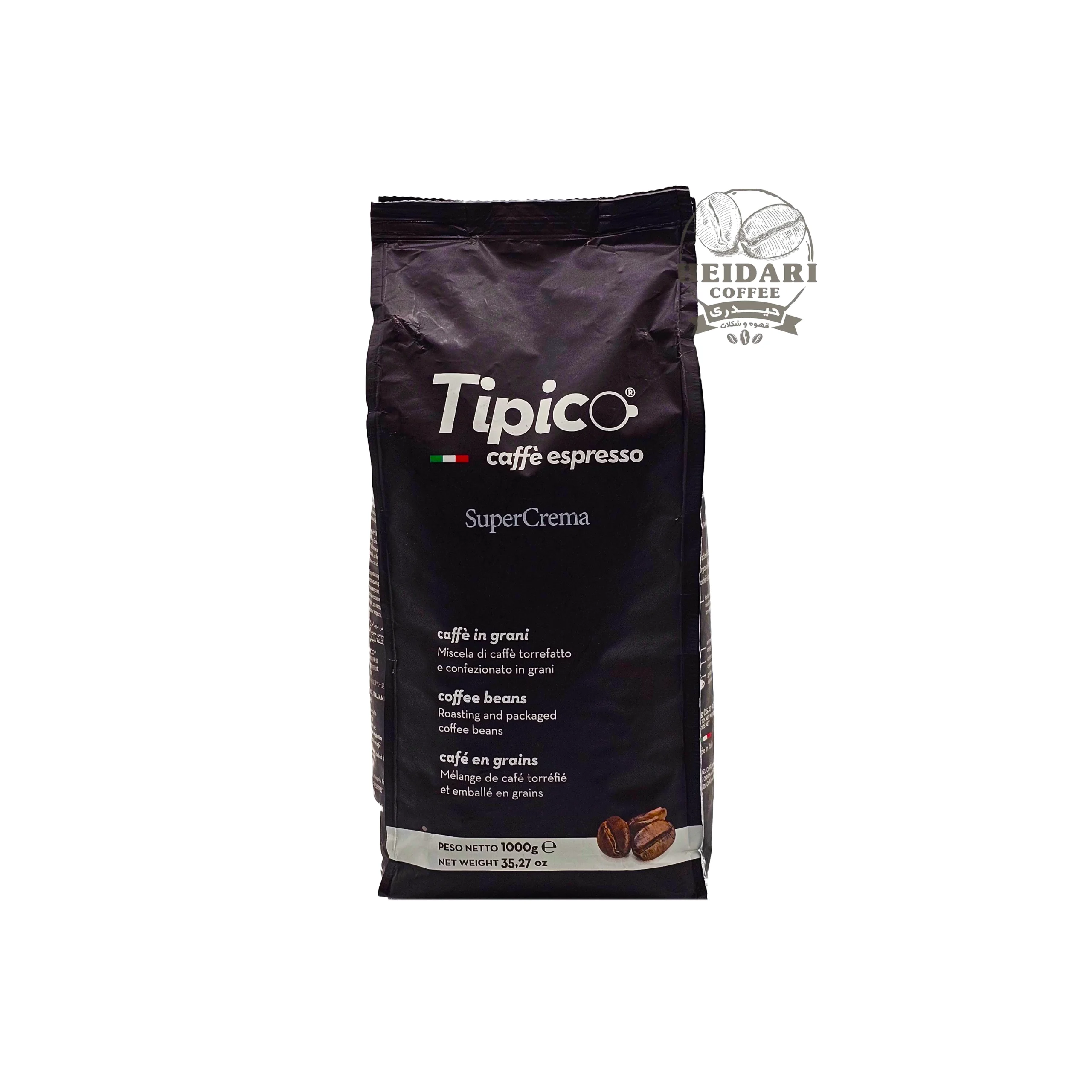 دانه قهوه تیپیکو سوپر کرما |Tipico Super Crema| _ وزن ۱۰۰۰ گرم 3 قهوه تیپیکو سوپر کرما ۱۰۰۰گرمی – Caffe Tipico Super Crema