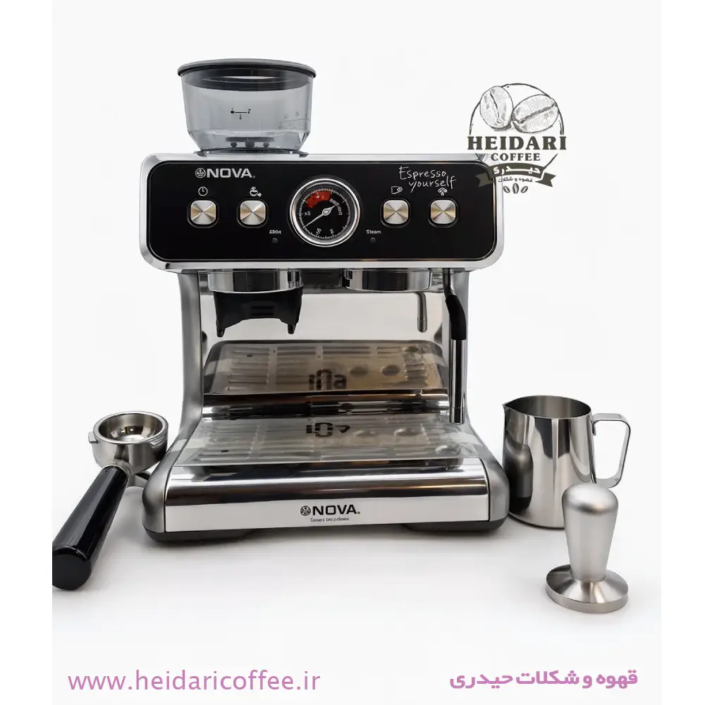 اسپرسوساز نوا مدل NCM-163EXPGR آسیابدار - Nova Espresso Machine 3 اسپرسوساز نووا مدل NCM-163EXPGR آسیابدار | Nova Espresso Machine