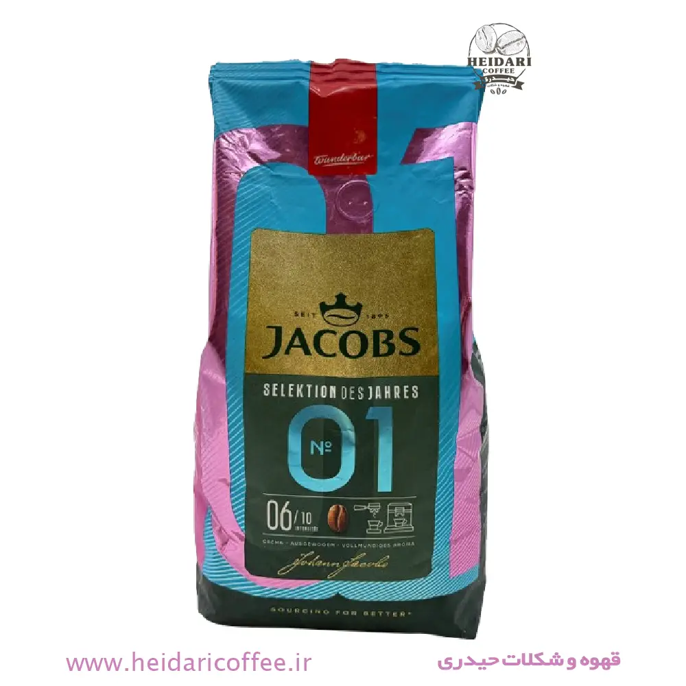 دانه قهوه جاکوبز (Jacobs) مدلNo.1 مقدار ۱ کیلوگرم - حیدری کافه 3 دانه قهوه جاکوبز (Jacobs) مدل Selektion Des Jahres No.1 مقدار ۱ کیلوگرم - حیدری کافه
