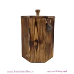 ست بانکه چوبی ۳ عددی مدل هشتضلعی (پاسماوری چوبی سوخته)