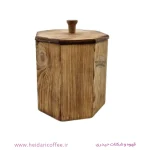ست بانکه چوبی ۳ عددی مدل هشتضلعی (پاسماوری چوبی سوخته)