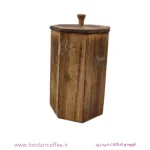 ست بانکه چوبی ۳ عددی مدل هشتضلعی (پاسماوری چوبی سوخته)