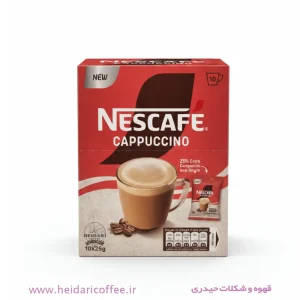 کاپوچینو نسکافه (Nescafe) بسته ۱۰ عددی - همراه با پودر شکلات