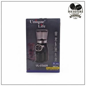 آسیاب برقی دیجیتال یونیک لایف UL-CG028 با ۳۱ درجه تنظیم دقت